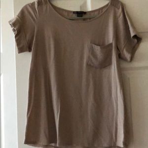 Beige beaded pocket shirt